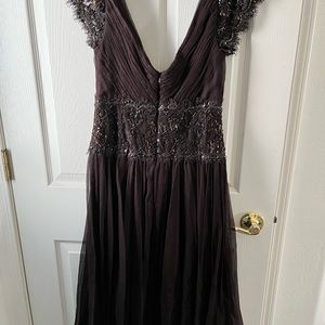 Brown Tadashi zipper closet dress